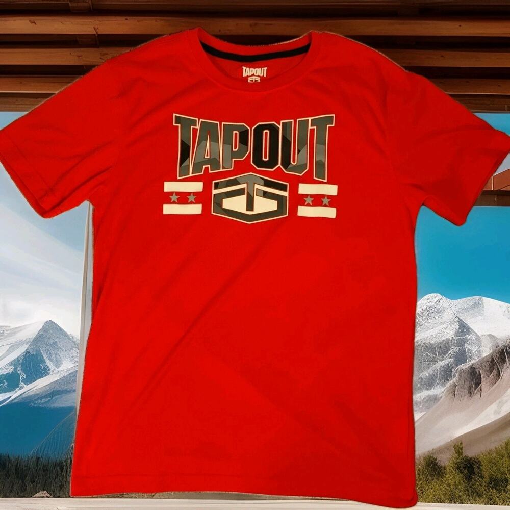 Vtg Tap Out T Shirt Mens Shirt Small Red graphic Tee MMA Combat Sports Jiu Jitsu